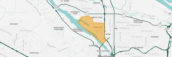 Overlook Neighborhood Map, North Portland